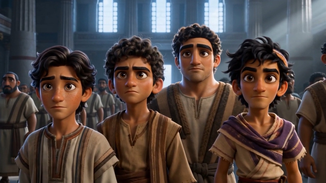 Daniel's face, steady, as his name is taken
