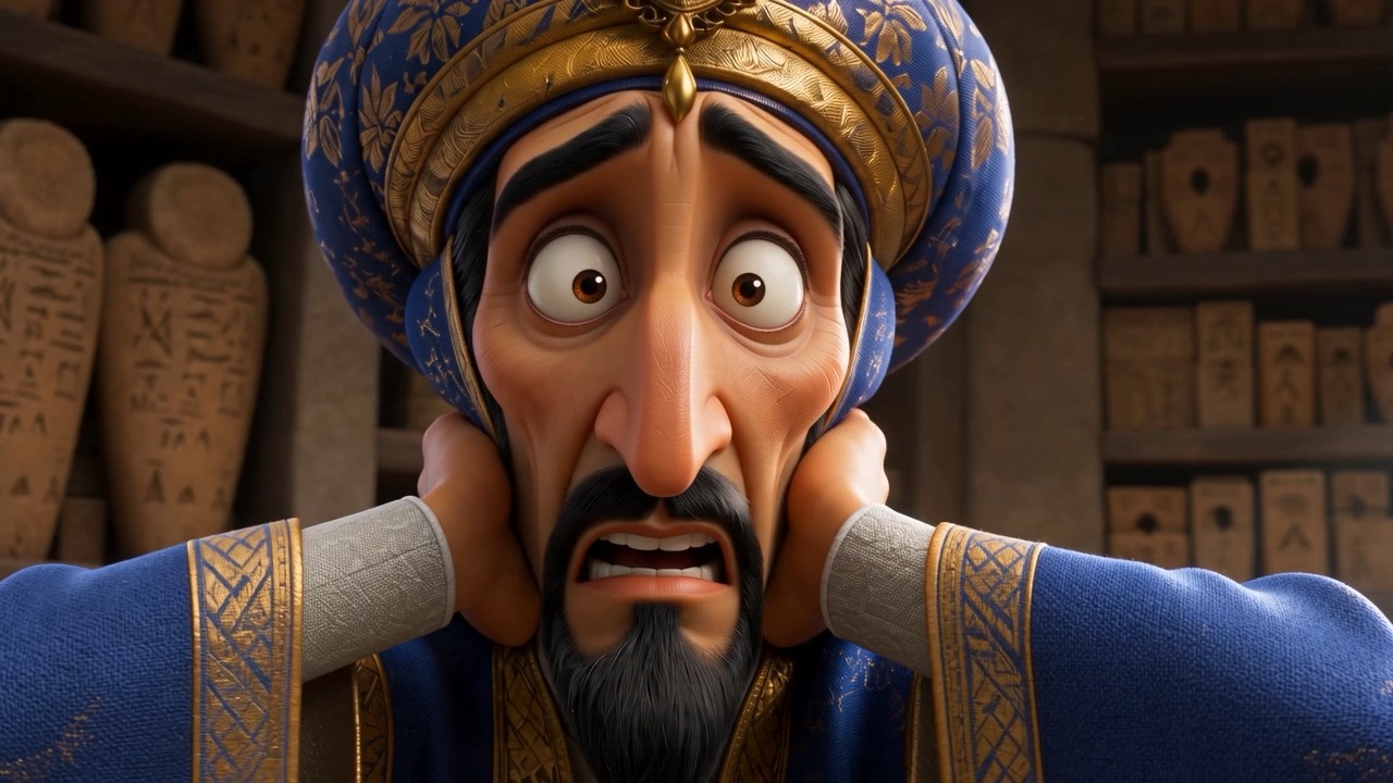 Ashpenaz clutches his face — it is his head on the line