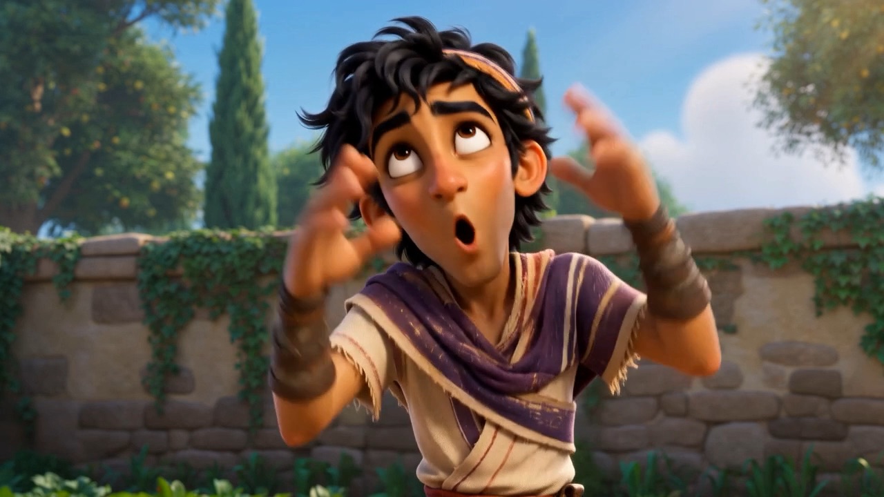 Azariah throws his arms out — even the goat eats their vegetables