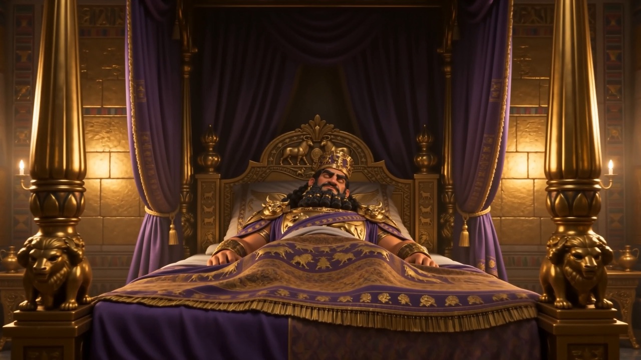 Nebuchadnezzar asleep beneath a golden canopy