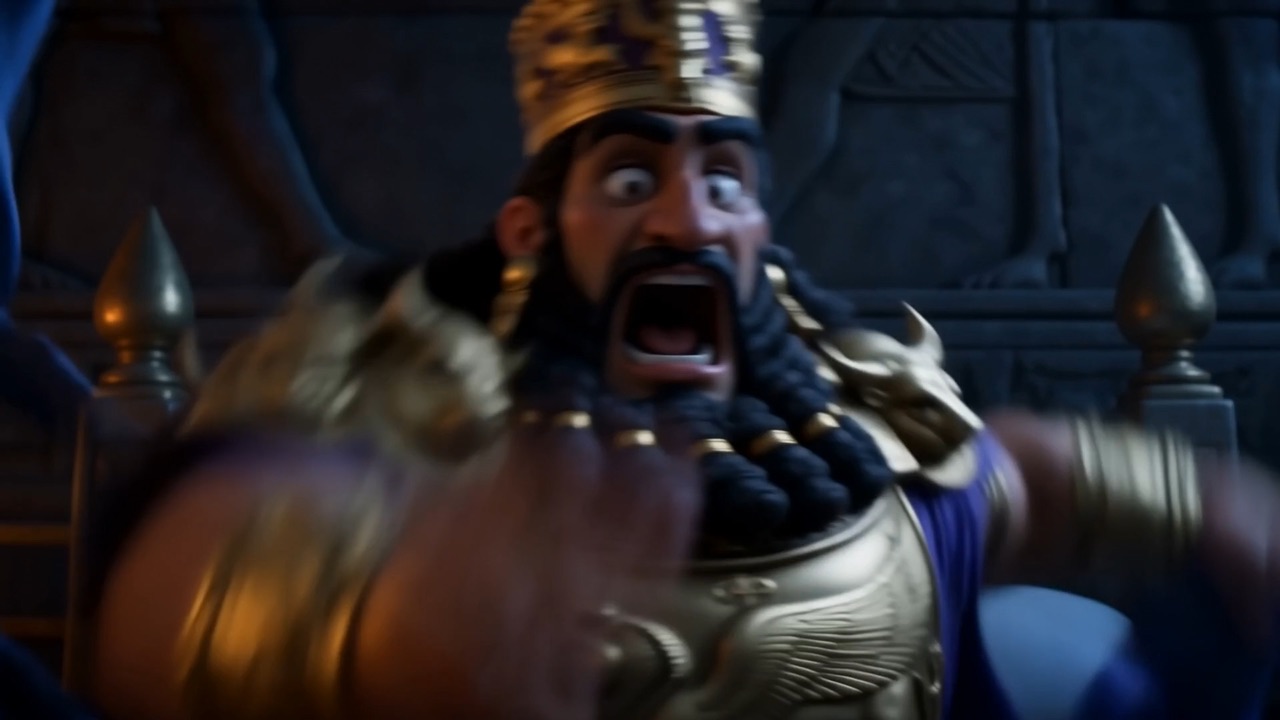 The king bolts upright with a scream