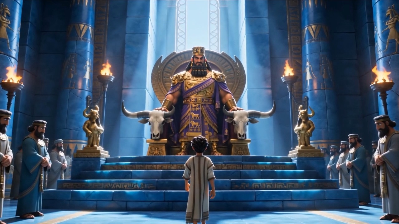 The bull-horned throne rises ahead of them