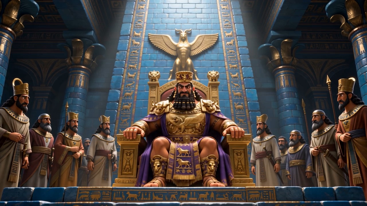 The king rises from his throne among the wise men