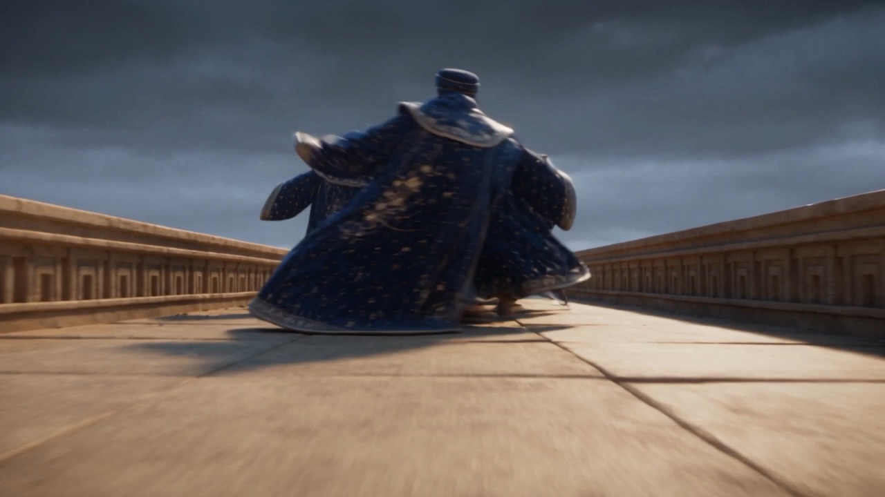 They sweep their robes low before the king's seat