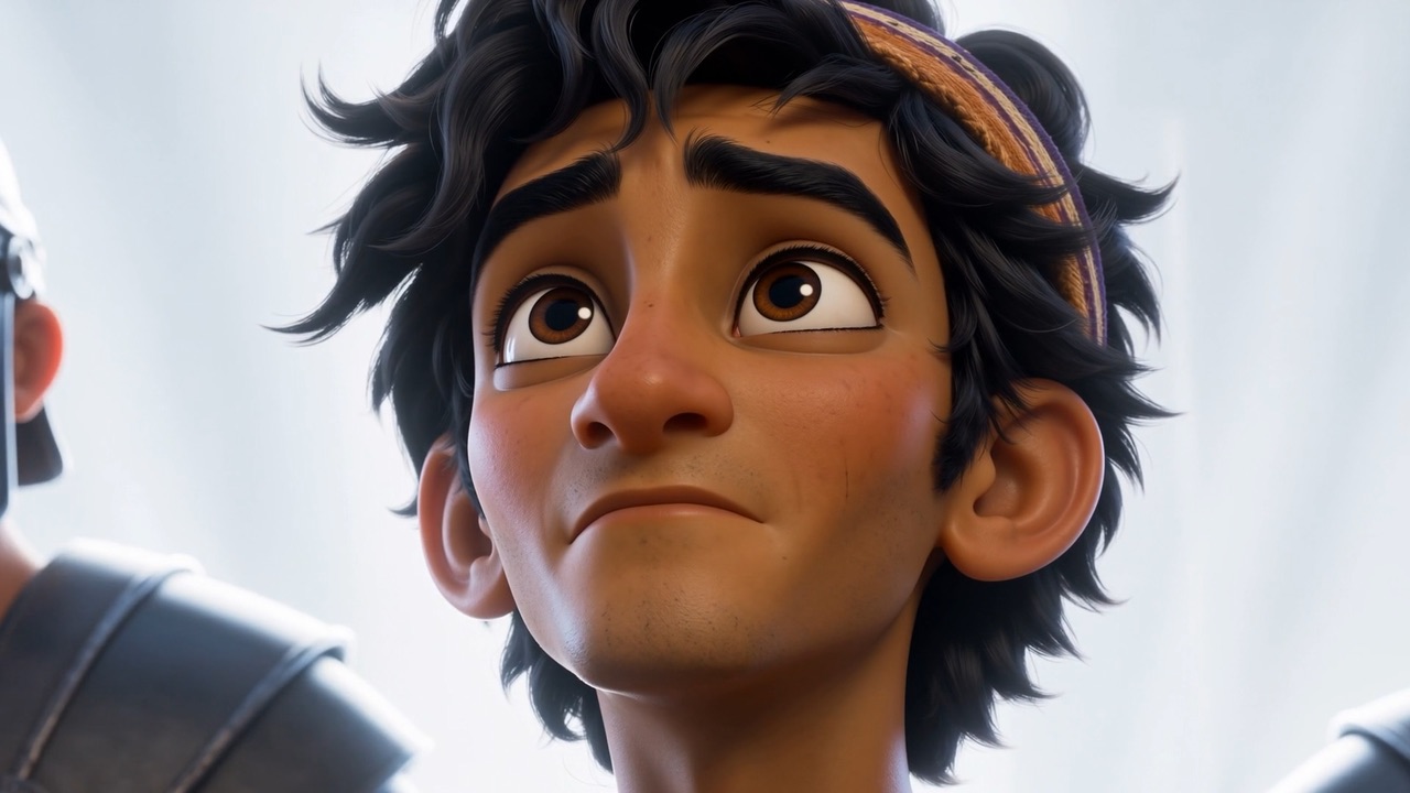 Azariah's face is strangely at peace