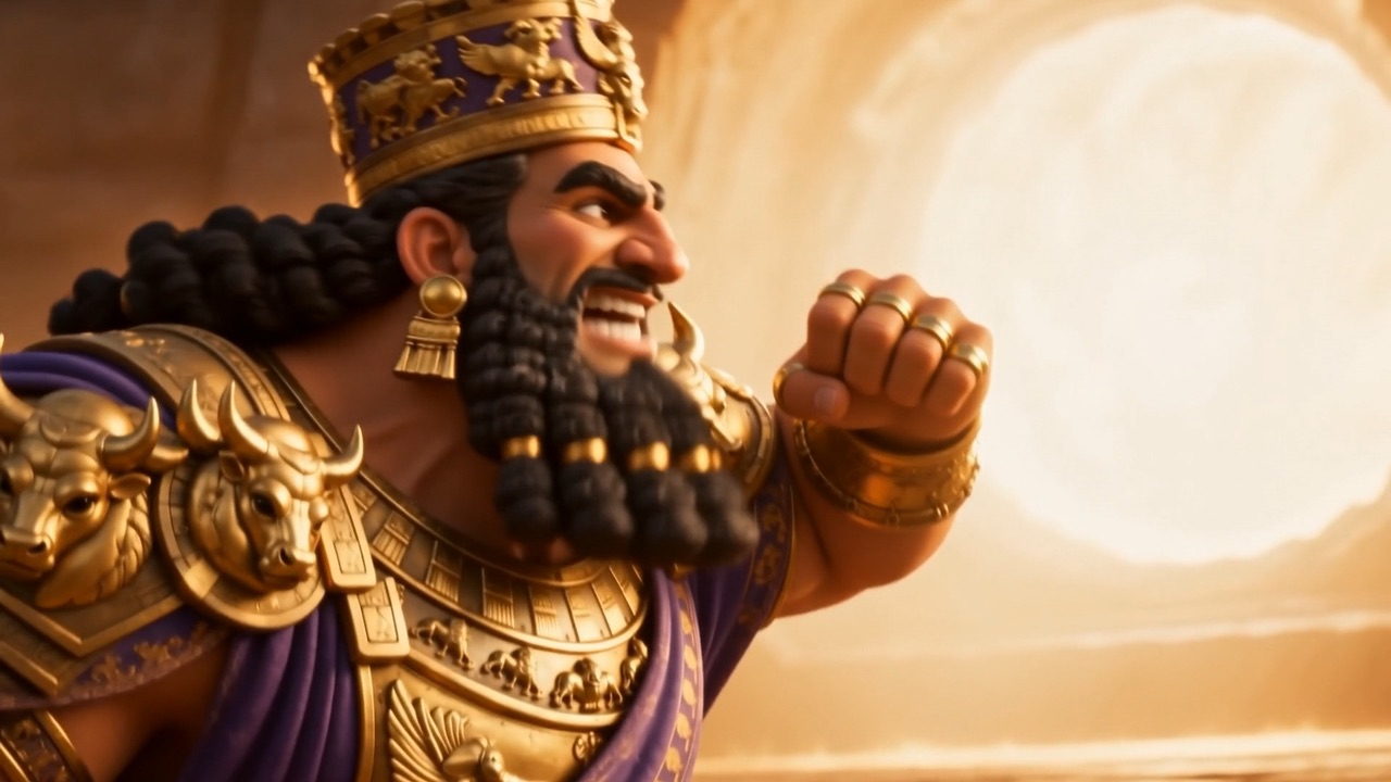 The king beckons with both hands — come out! come here!