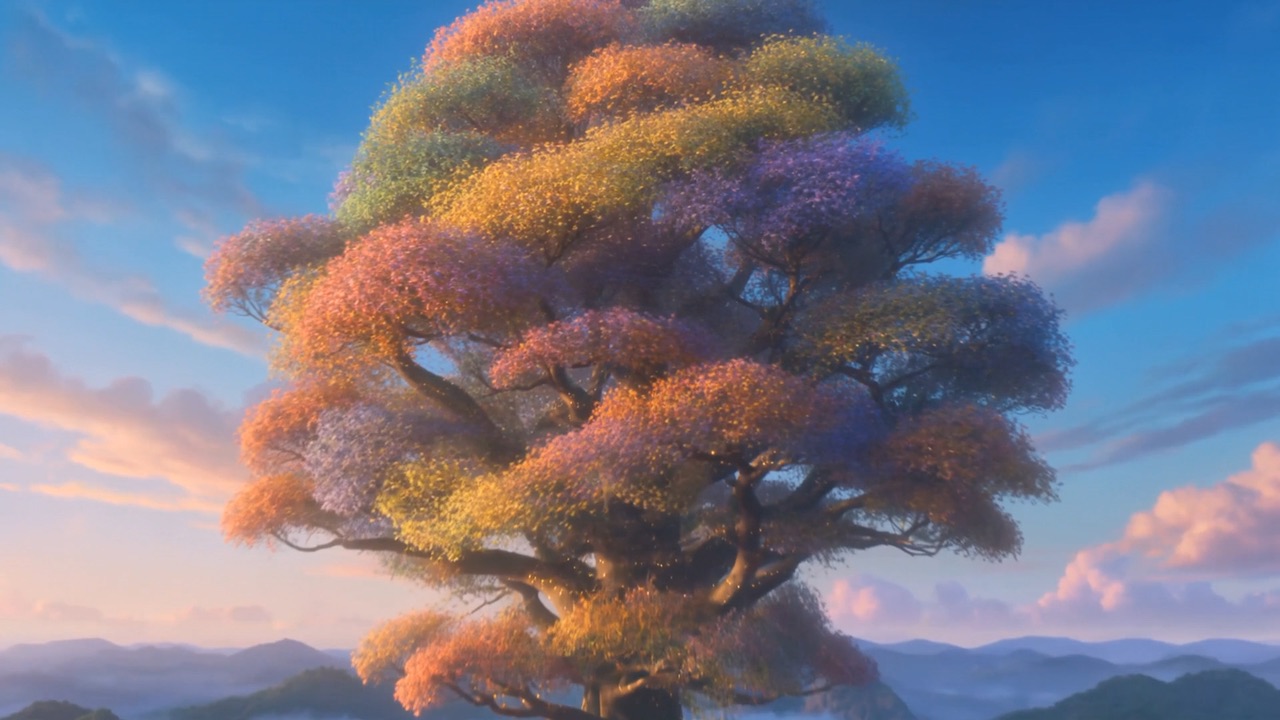 The canopy glows in every color at dawn