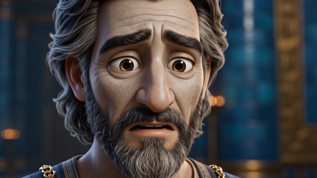 Daniel's lined face falls as he hears the dream