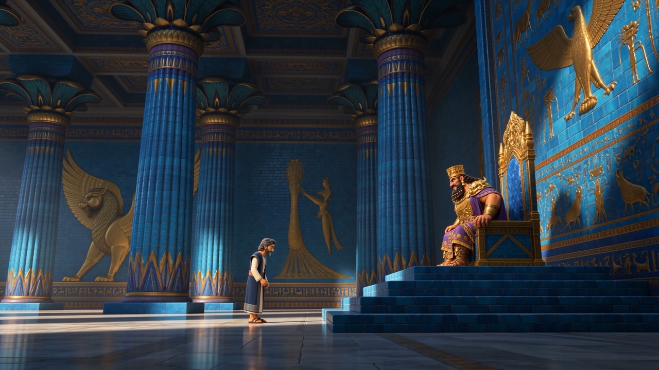 Daniel stands small before the throne, delivering the hard truth