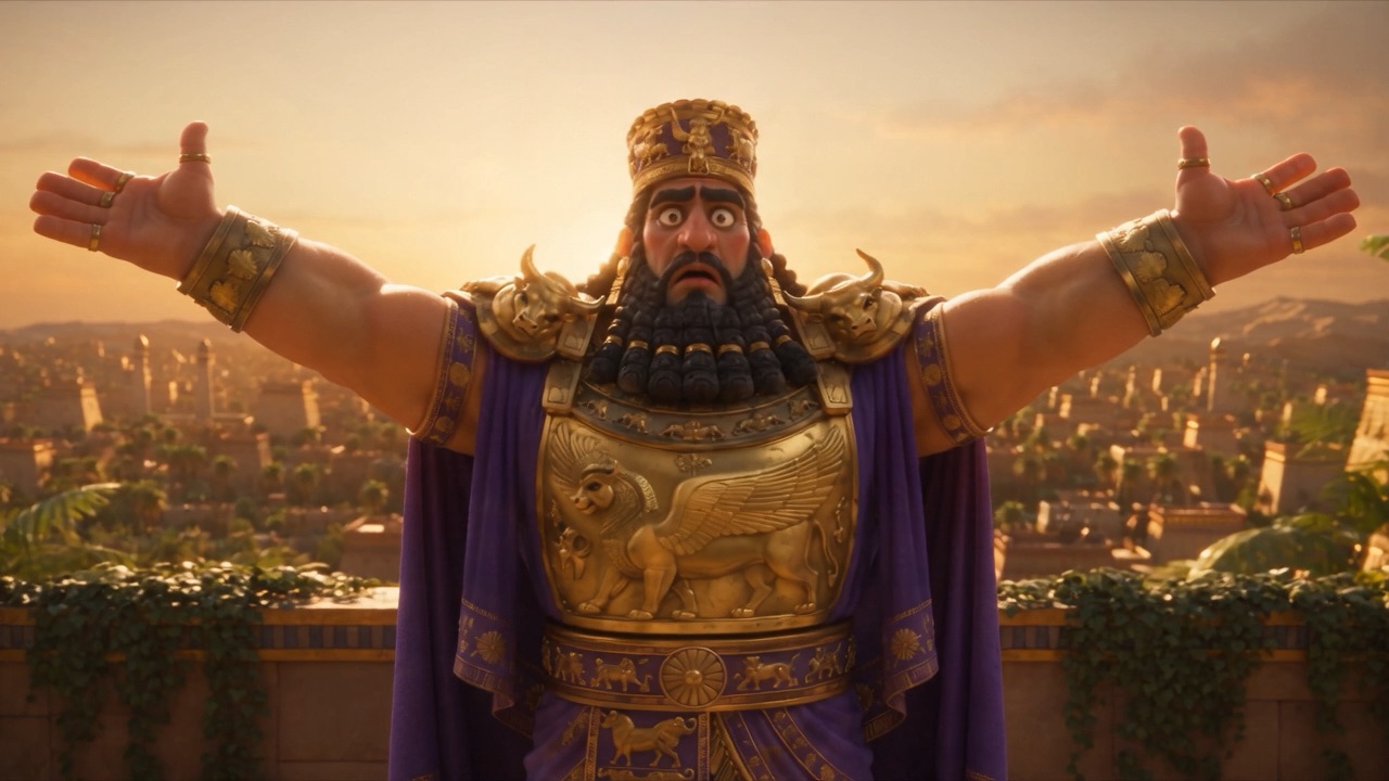 Arms spread to the sky, the boast pours out