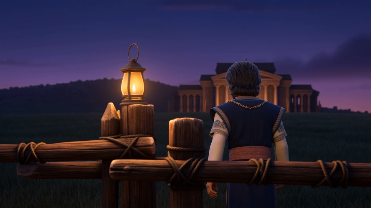 Daniel leaves the lantern burning at the field's edge
