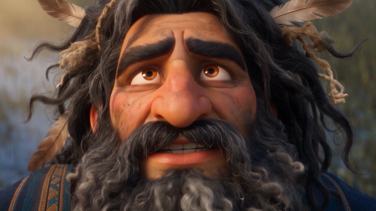 The king looks up at his old servant, eyes shining