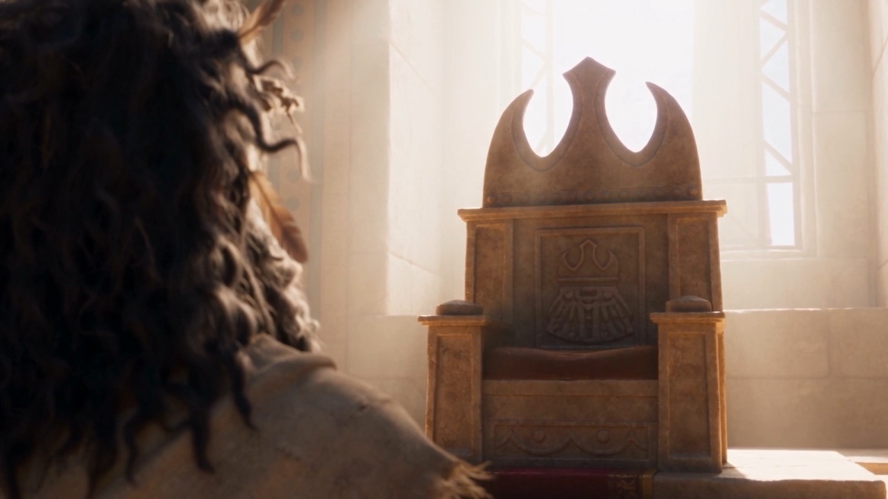 The throne waits for him in the window light