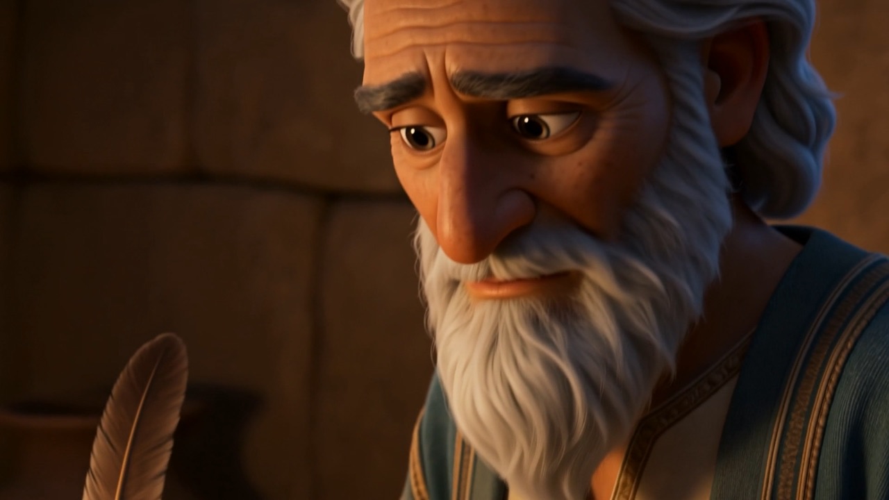 Daniel pauses over the scroll, remembering it all