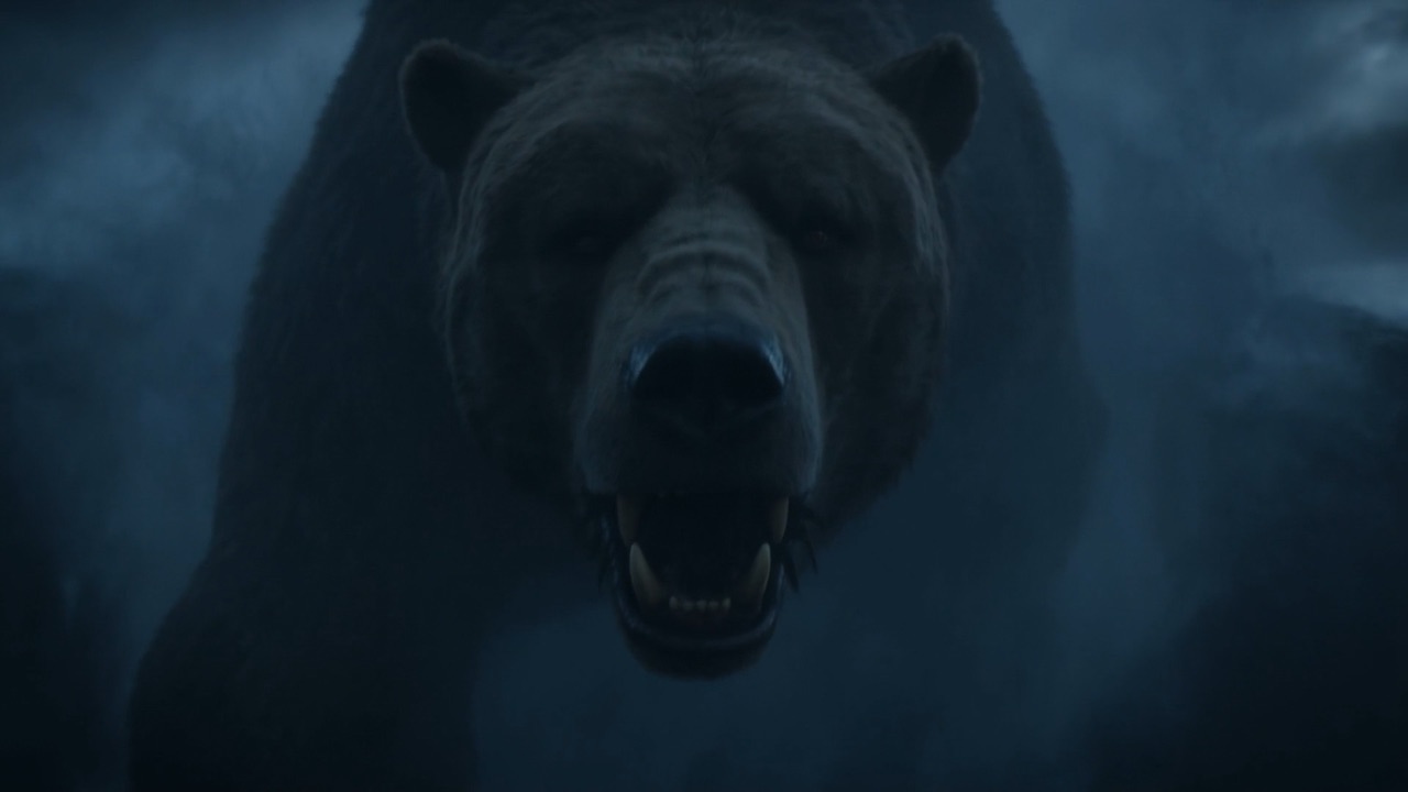 The second: a lopsided bear, a moving hill of shadow