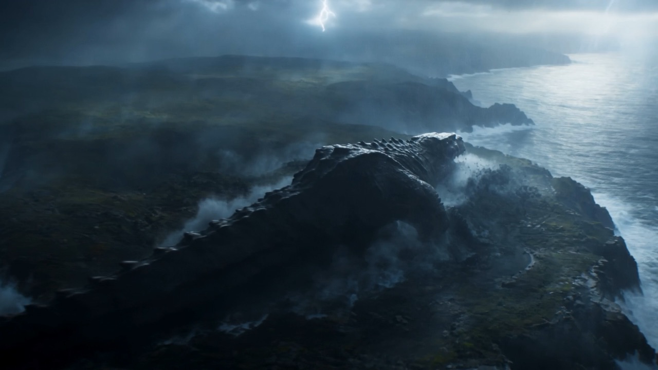Iron teeth, and the shoreline crushed as it comes