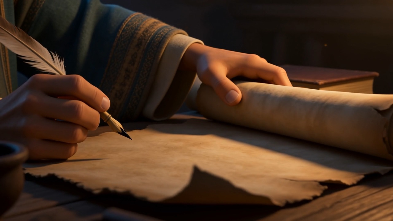 He wakes with the pen already reaching