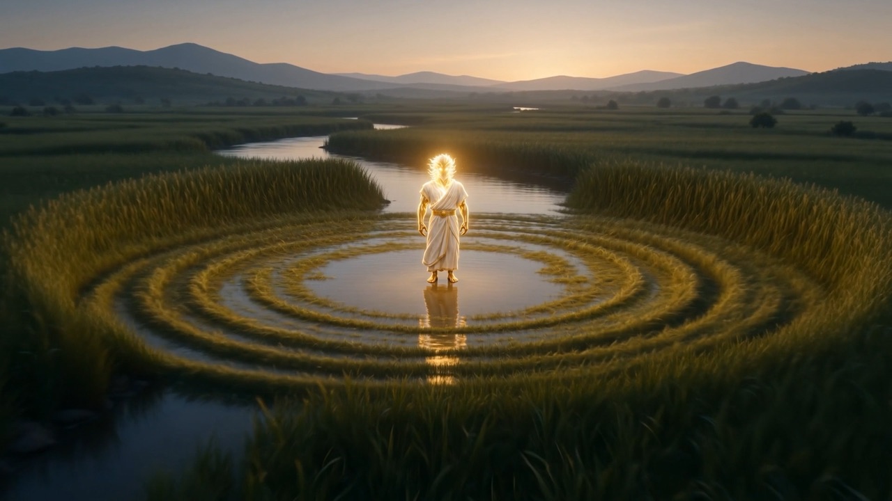 The grass lies flat