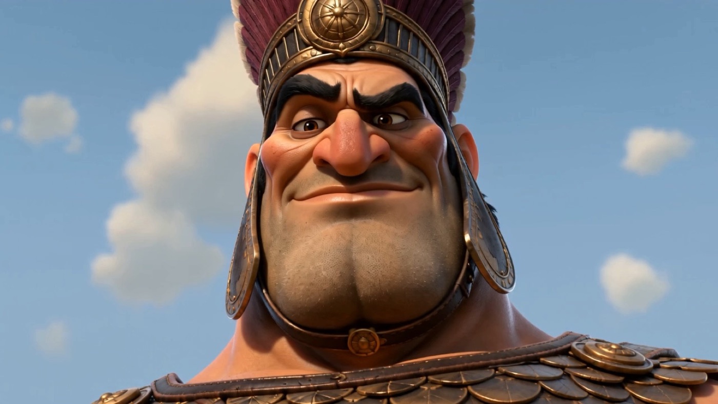 Goliath of Gath grins down at the camera