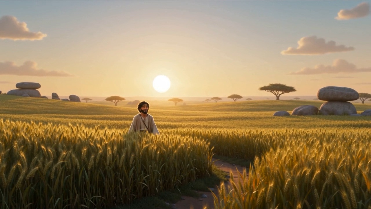 Enoch walks the path through the grain