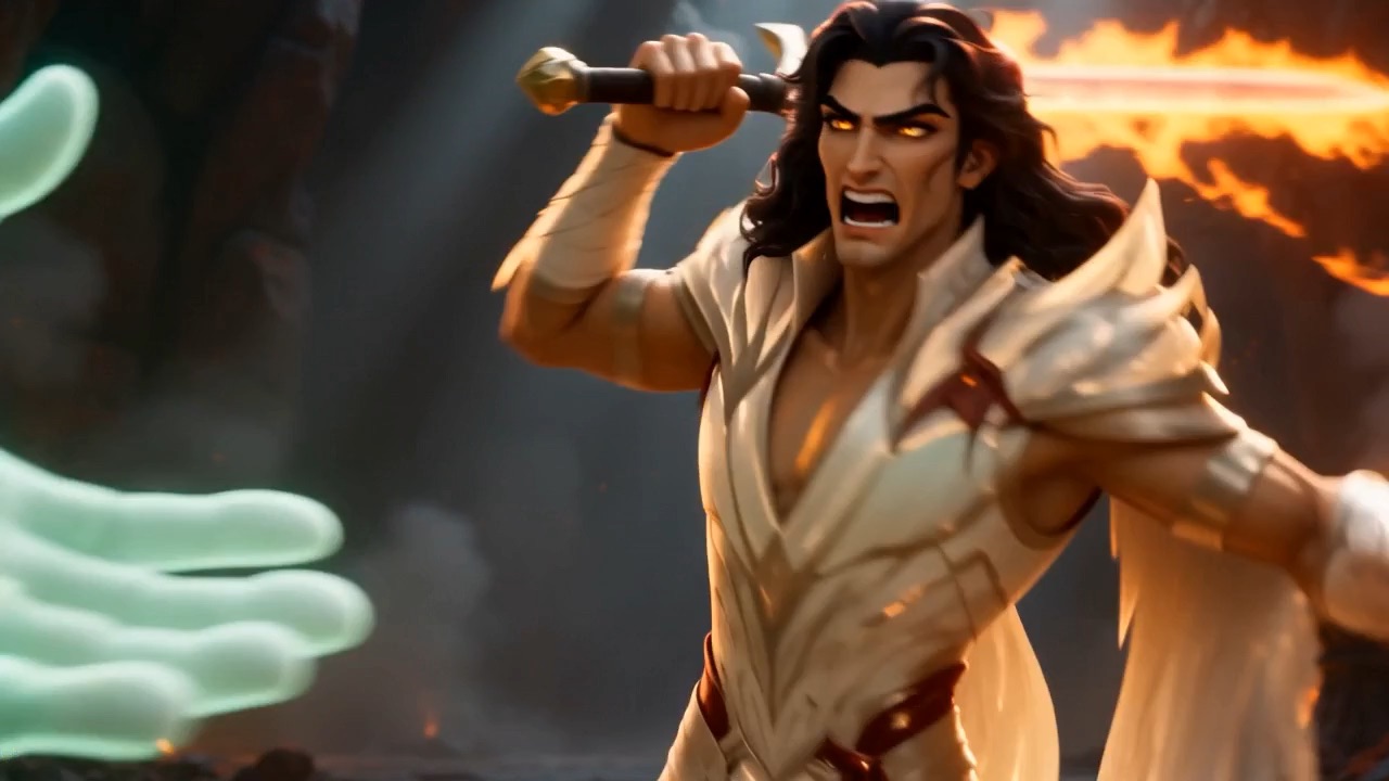 A hand of green light closes around his fist