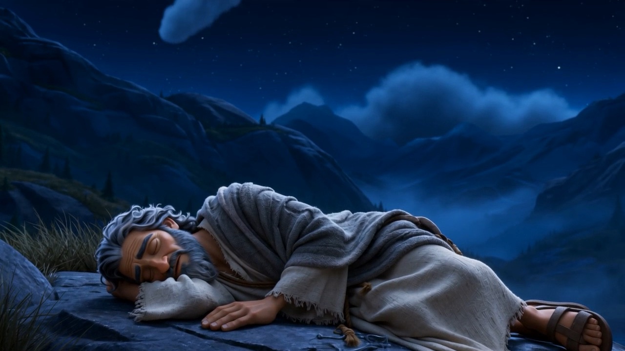 Blue mist gathers around the sleeping scribe