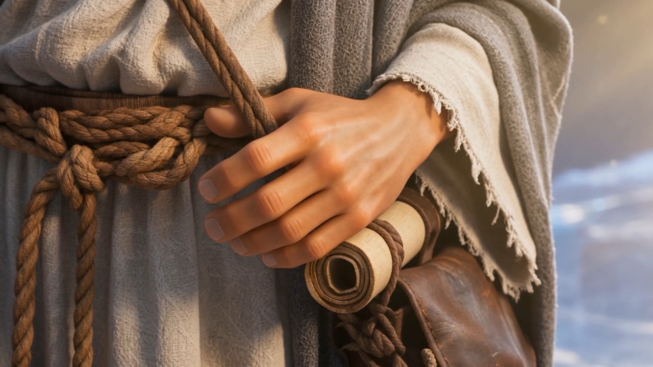 He is given something to take back down