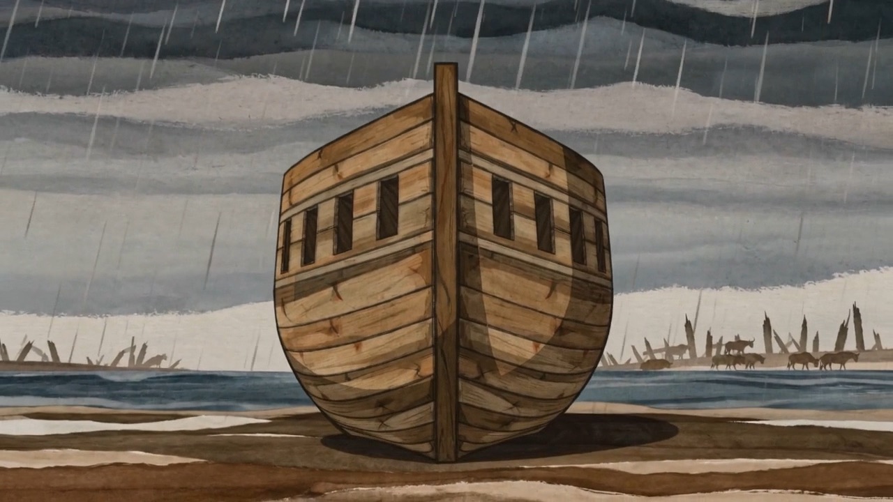 A white bull becomes a man, and makes a vessel