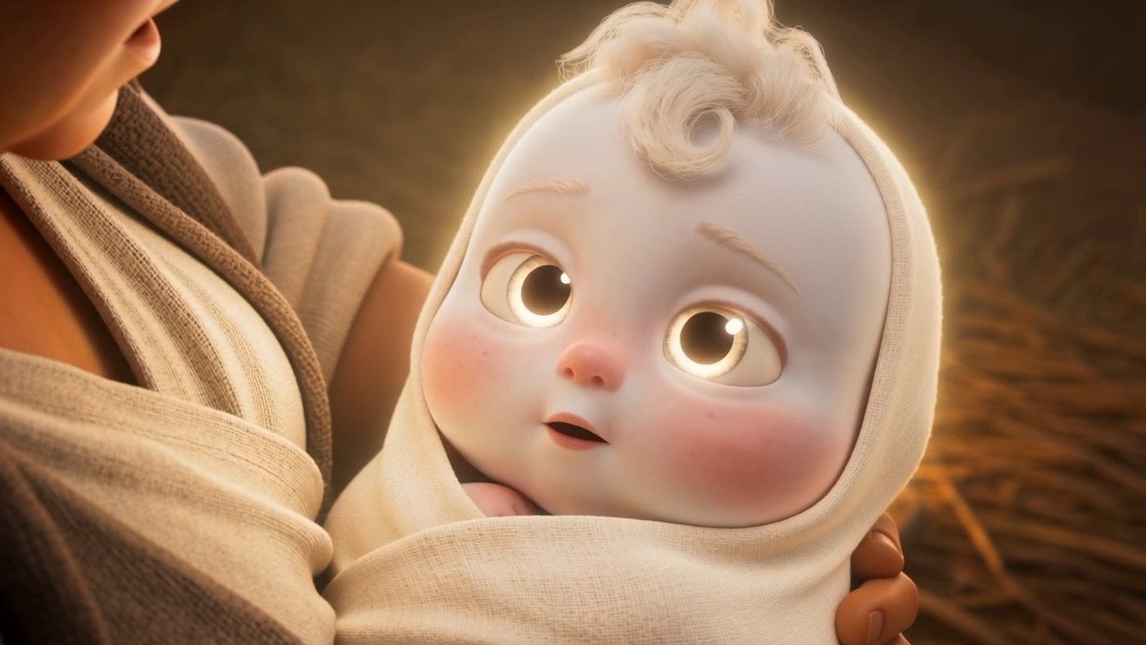 A newborn with white hair, and eyes that are not right