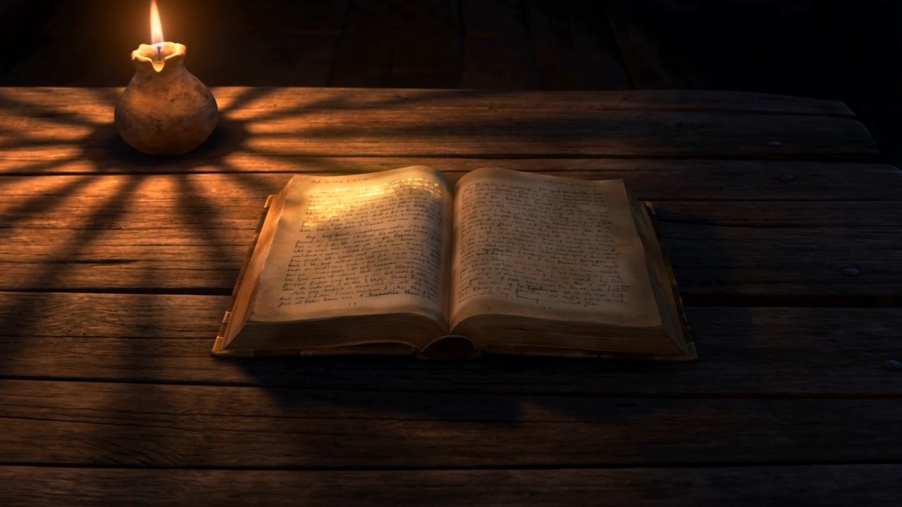 And somewhere, much later, a lamp and an open book