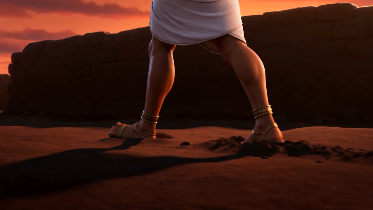 Moses at dusk, staring at what he has done