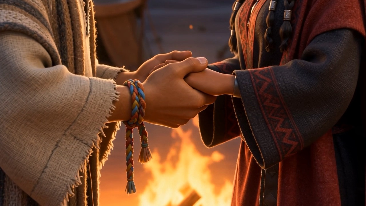 Moses and Zipporah, married under desert stars