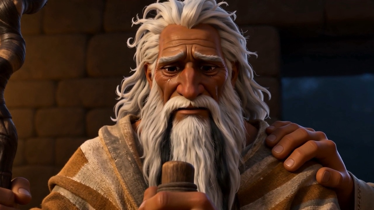And somebody puts a hand on Moses' shoulder