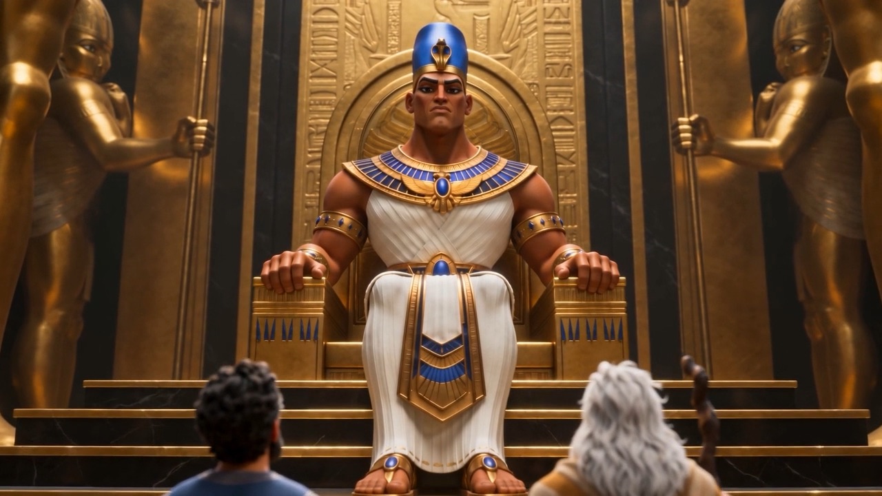 They stop before the throne