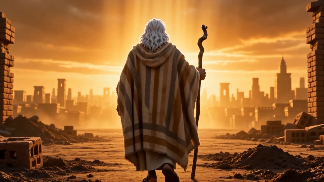 He goes back down the field, into the light