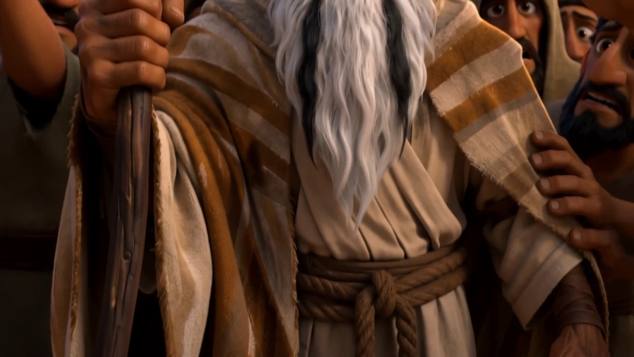 Hands pulling at Moses from every side