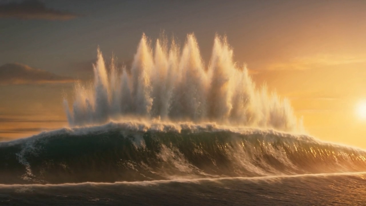 At dawn the water goes back to where it lives