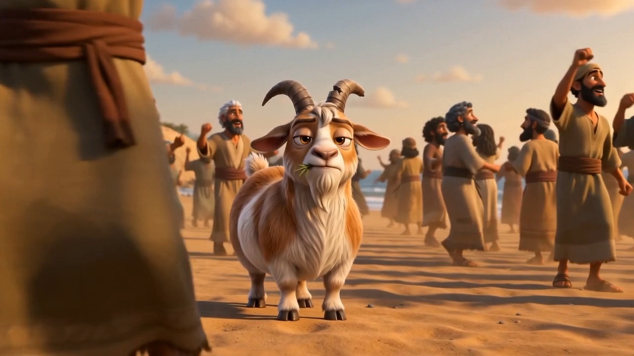 And the goat has found something to eat