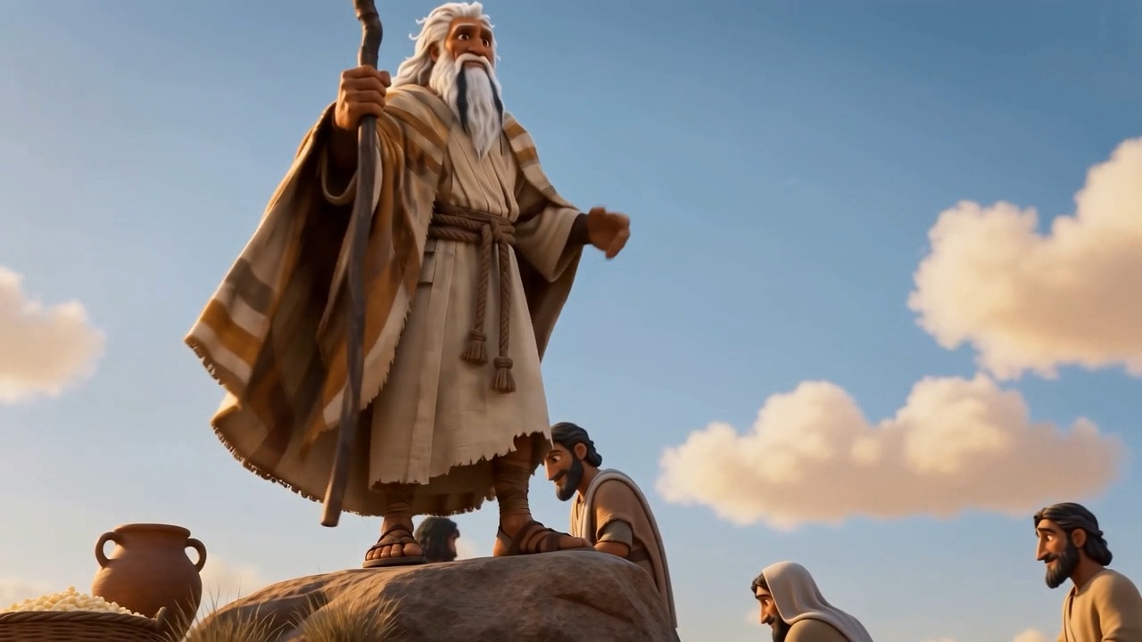 Moses on a rock explains the rule: only what you need for today