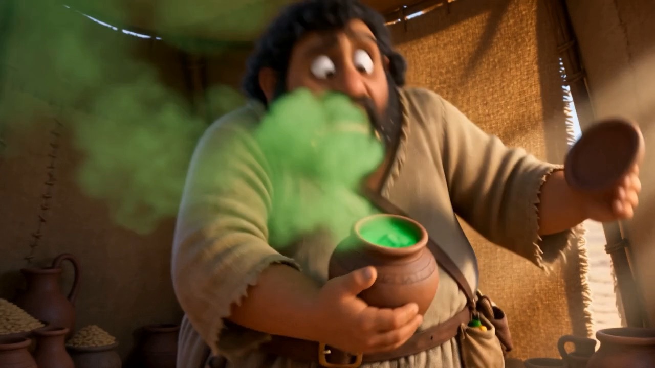 In the morning he opens it — and green stink boils out