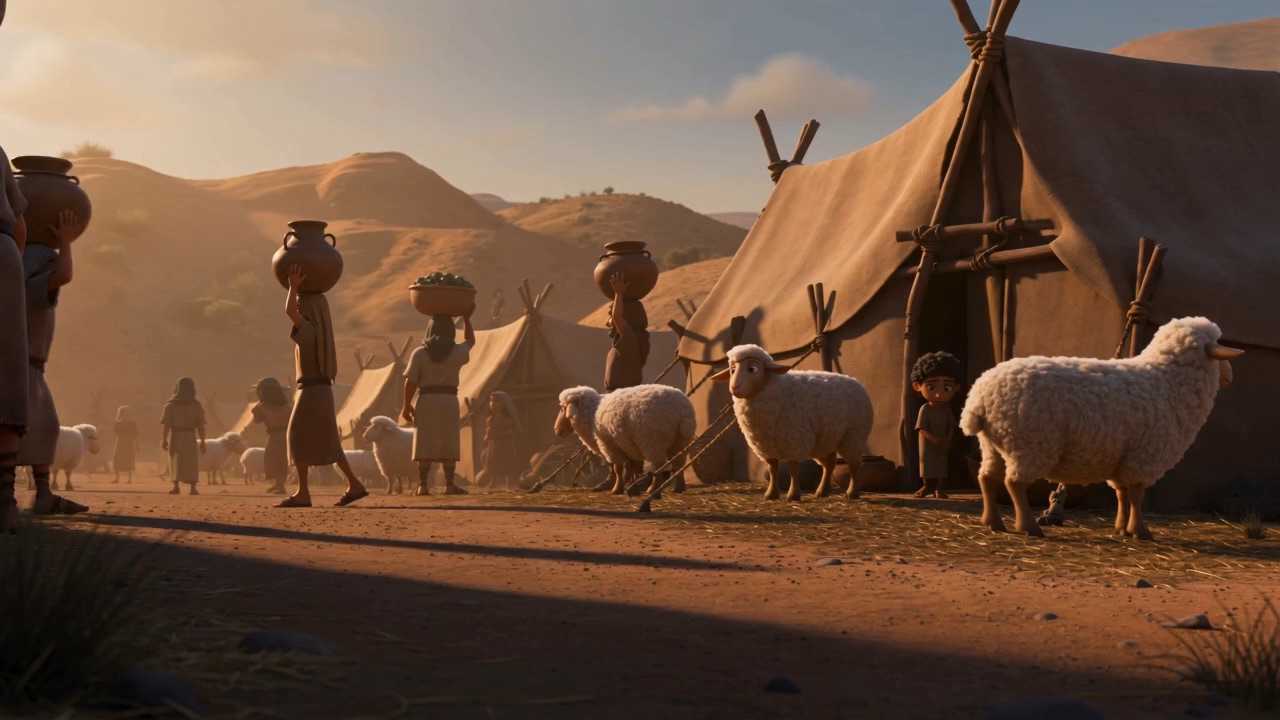 Raiders hit the edge of the camp at dusk