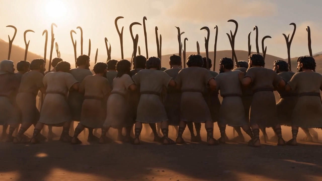 Shepherds and slaves take up their staffs as weapons