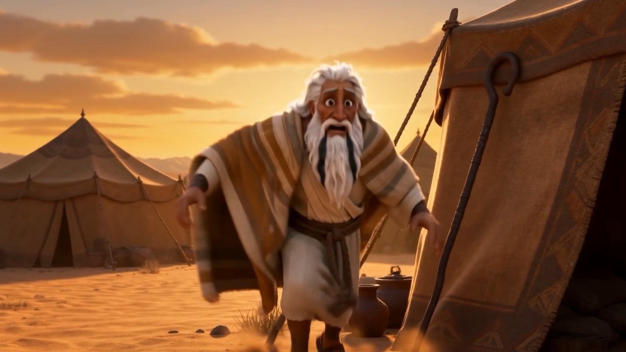 Moses runs out to meet them