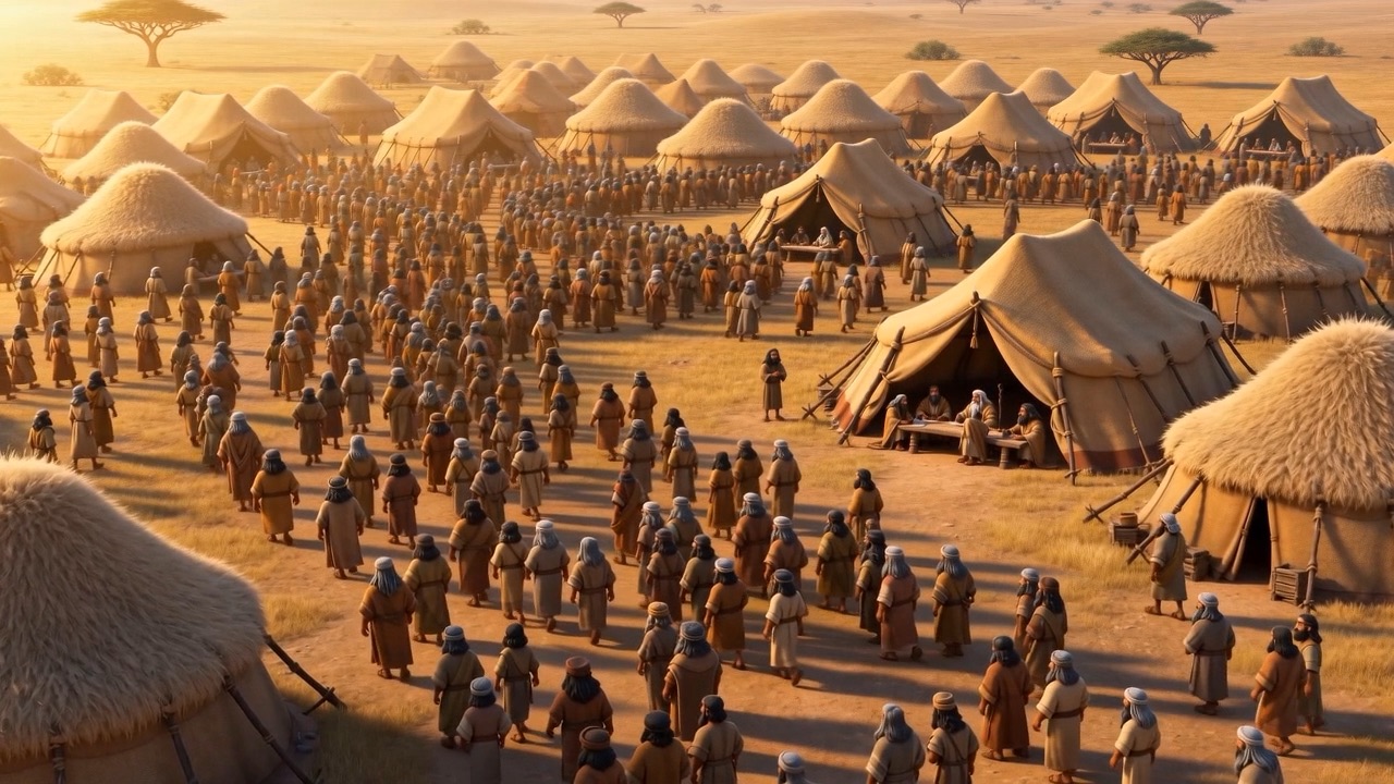 Appointed judges take their own tables among the tents