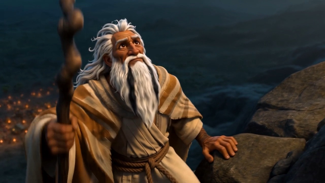 Moses climbs into the dark of the living mountain