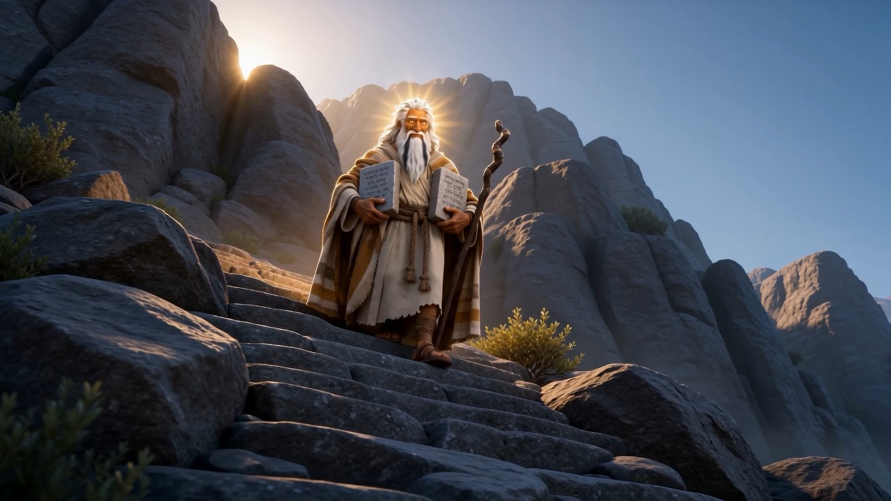 He comes down the mountain carrying new tablets