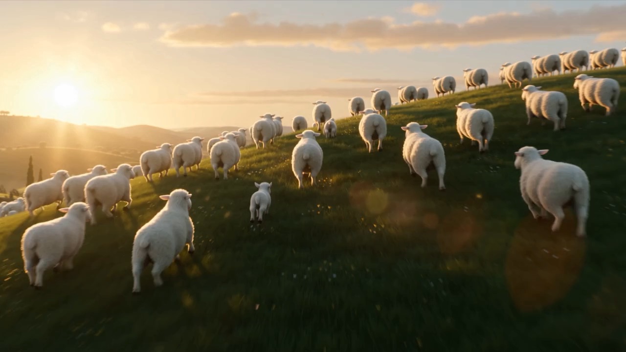 Green hills, terraces, thousands of sheep