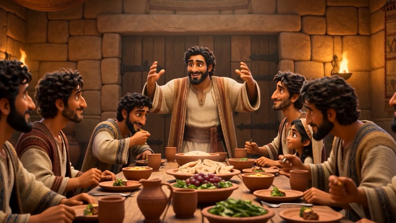 Somebody is telling a story with both hands