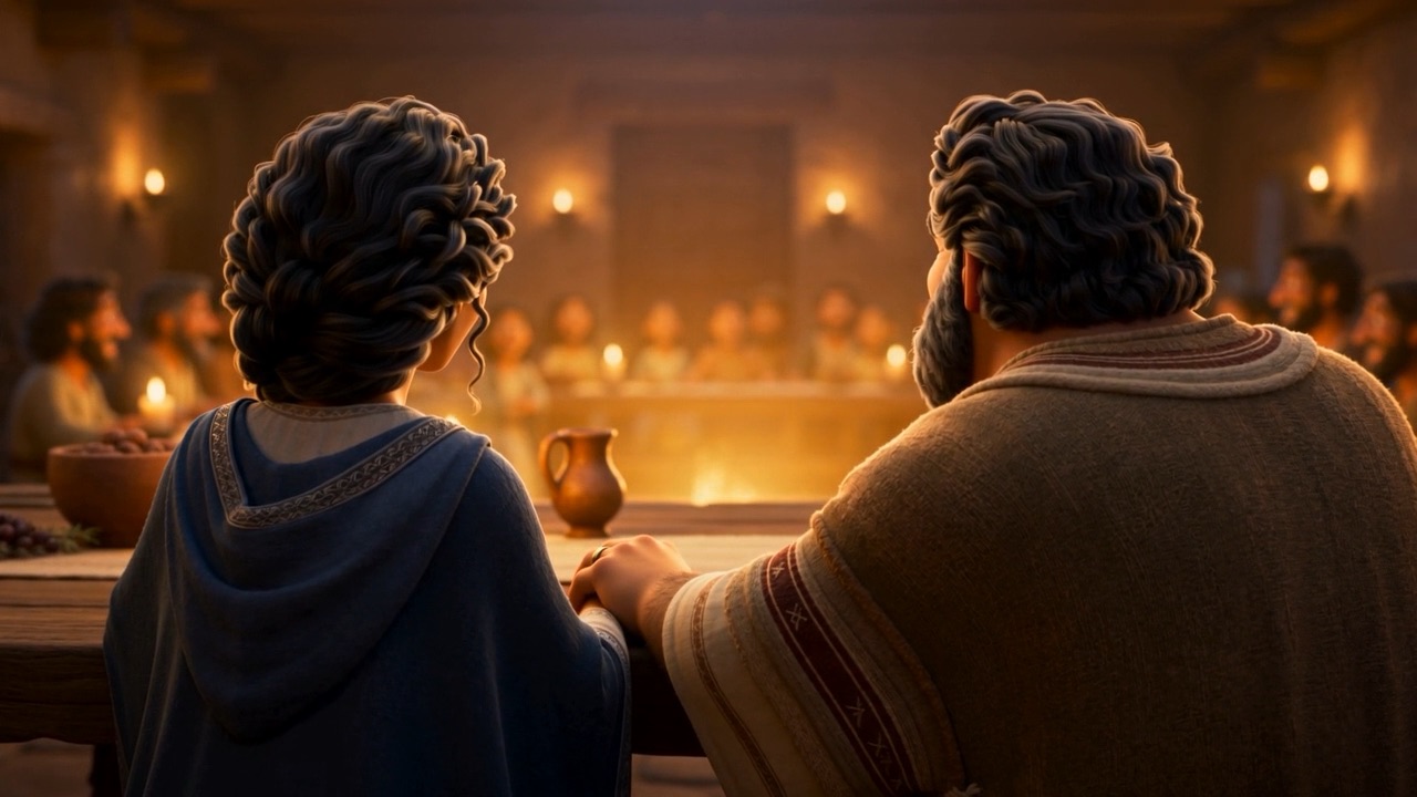 The two of them from behind, watching their children