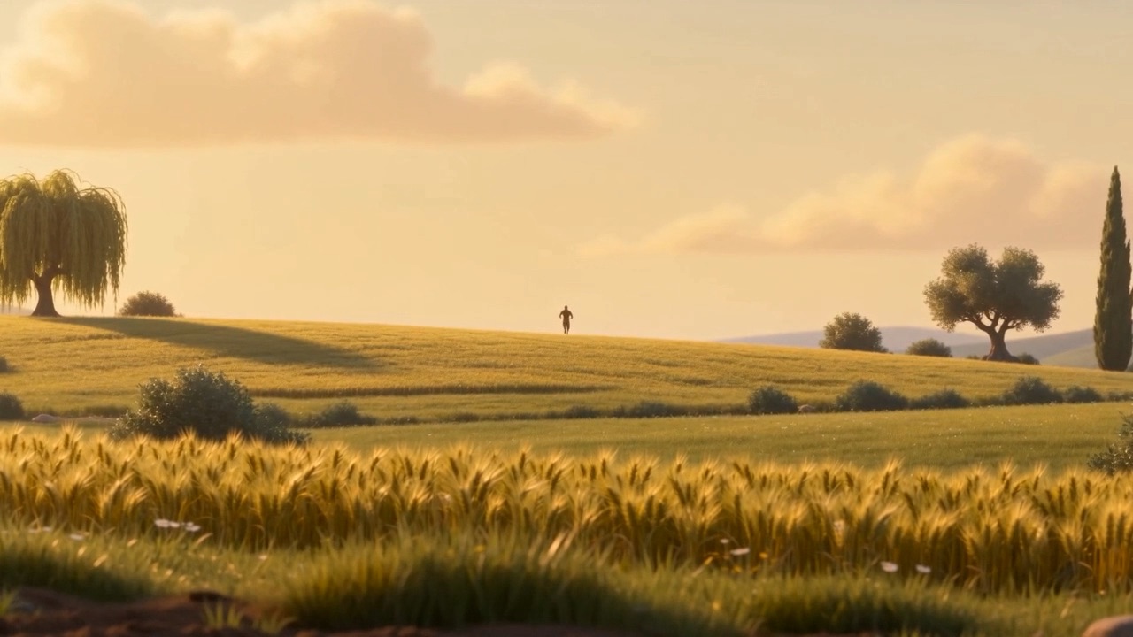 Wheat moving in the wind